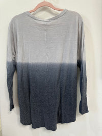 Long sleeve two tone knotted front top