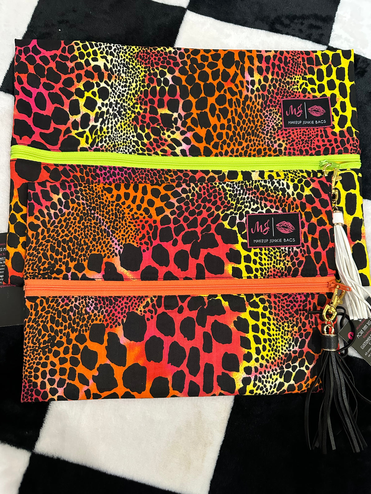 NEON ANIMAL PRINT MJ BAG LARGE/MED SET