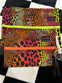 NEON ANIMAL PRINT MJ BAG LARGE/MED SET