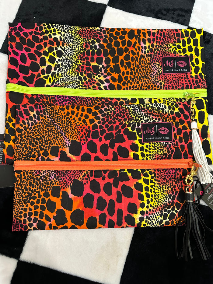 NEON ANIMAL PRINT MJ BAG LARGE/MED SET
