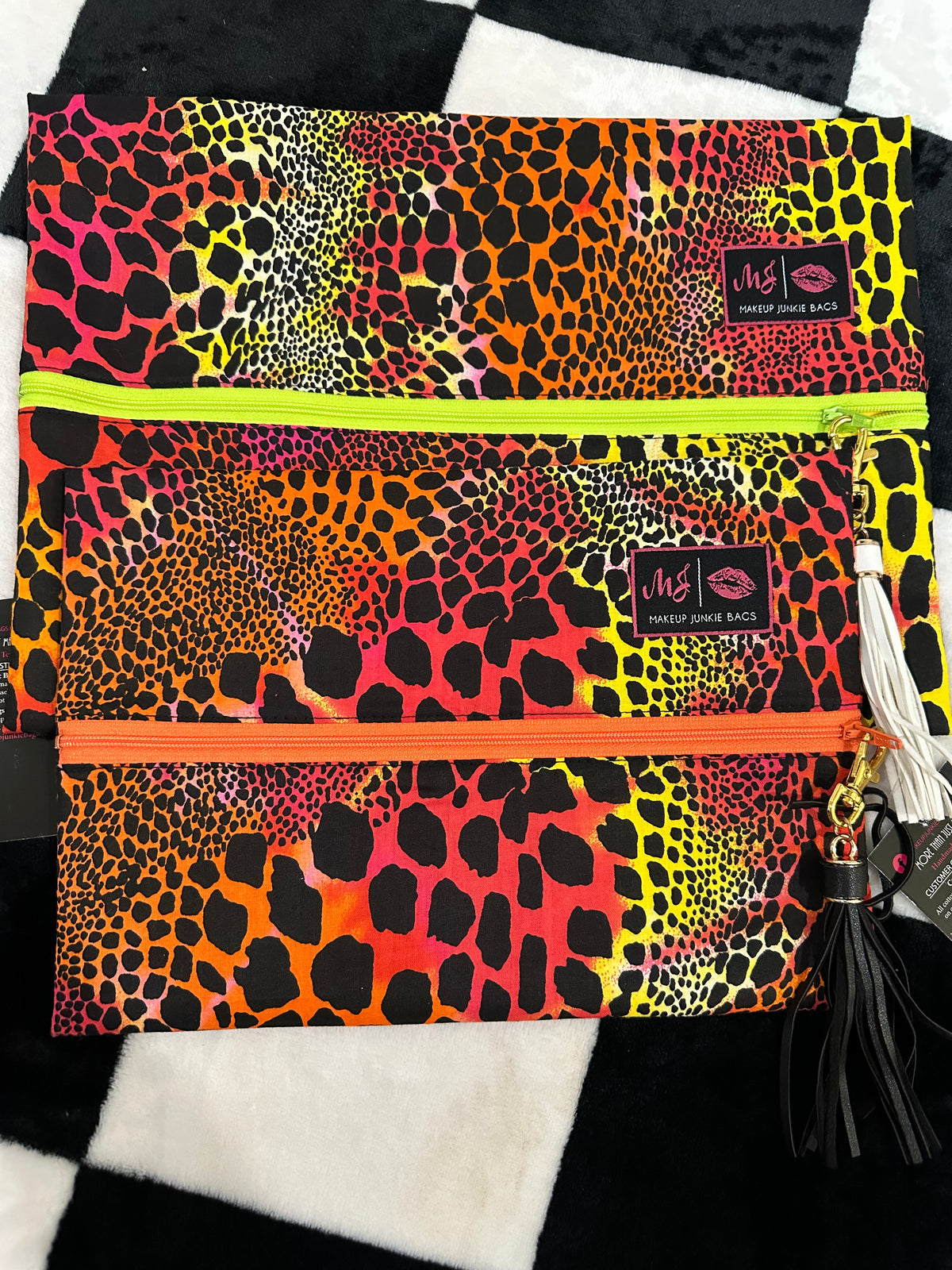 NEON ANIMAL PRINT MJ BAG LARGE/MED SET