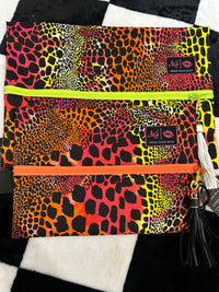 NEON ANIMAL PRINT MJ BAG LARGE/MED SET