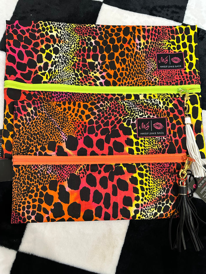 NEON ANIMAL PRINT MJ BAG LARGE/MED SET