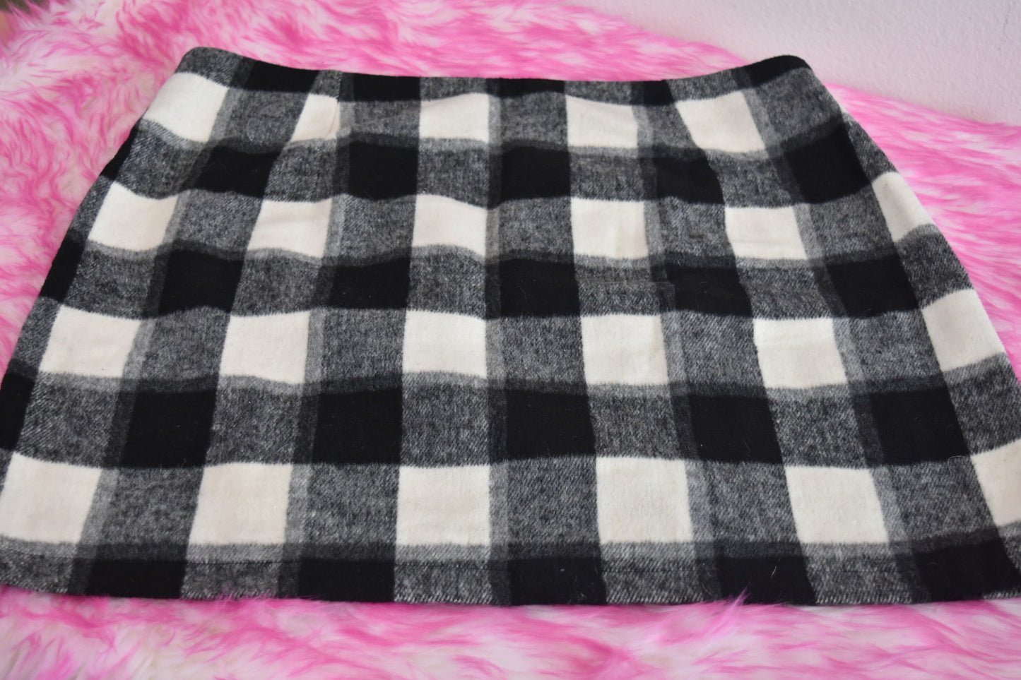 Plaid wool with lining skirt