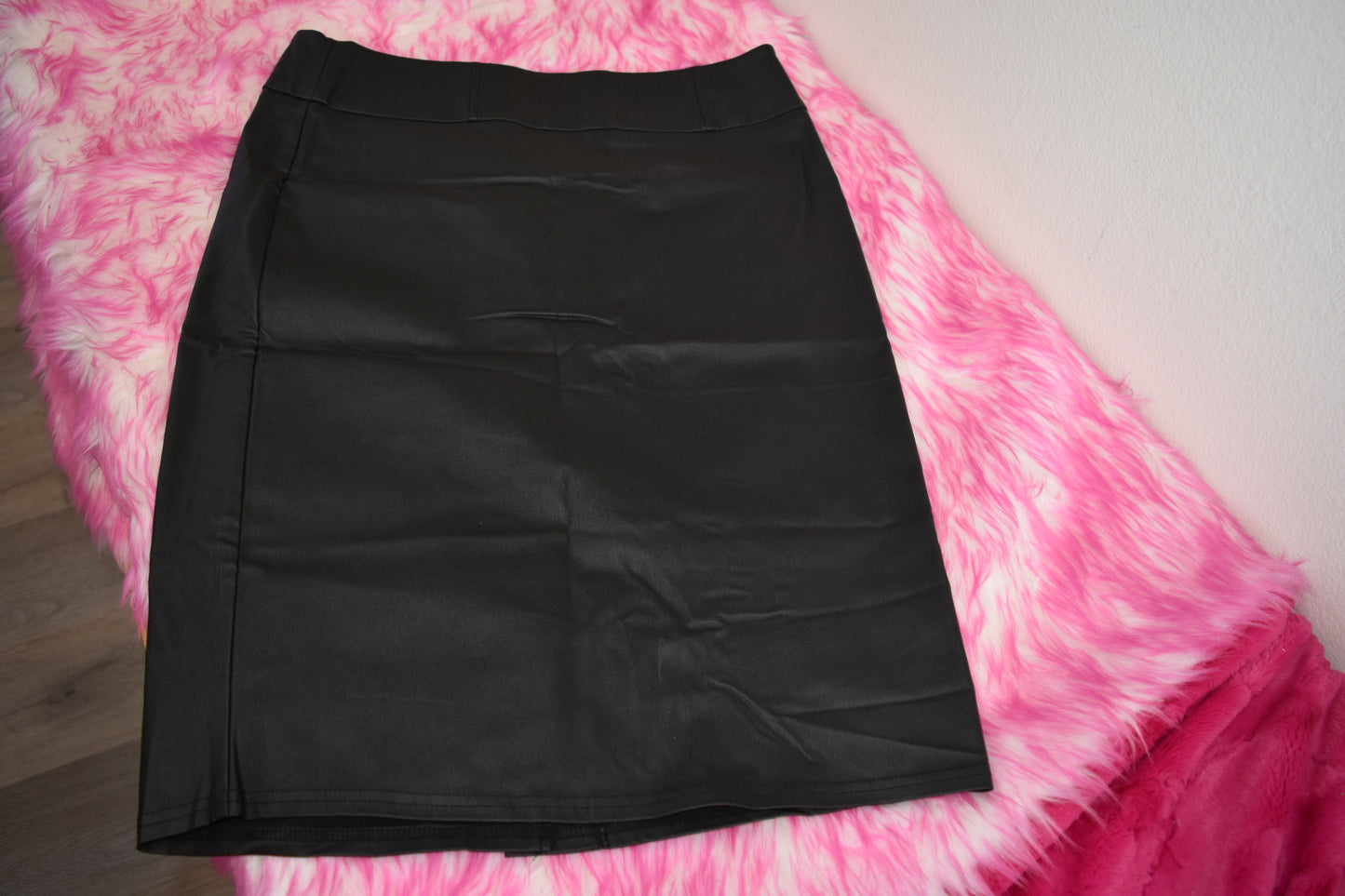 Black Faux Leather pencil skirt