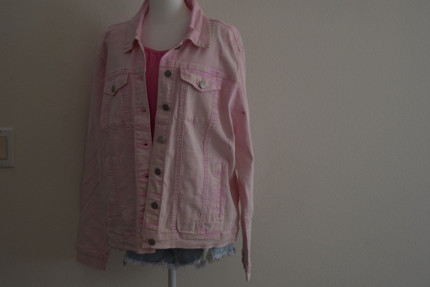 BLACK LABEL PINK ACID WASH JEAN JACKET