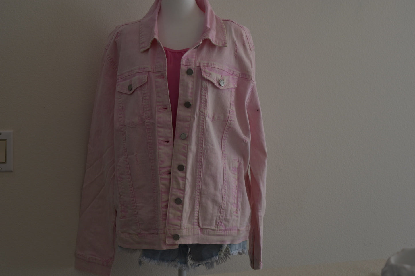 BLACK LABEL PINK ACID WASH JEAN JACKET