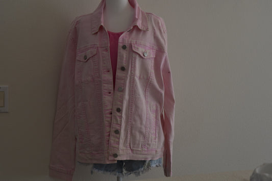 BLACK LABEL PINK ACID WASH JEAN JACKET