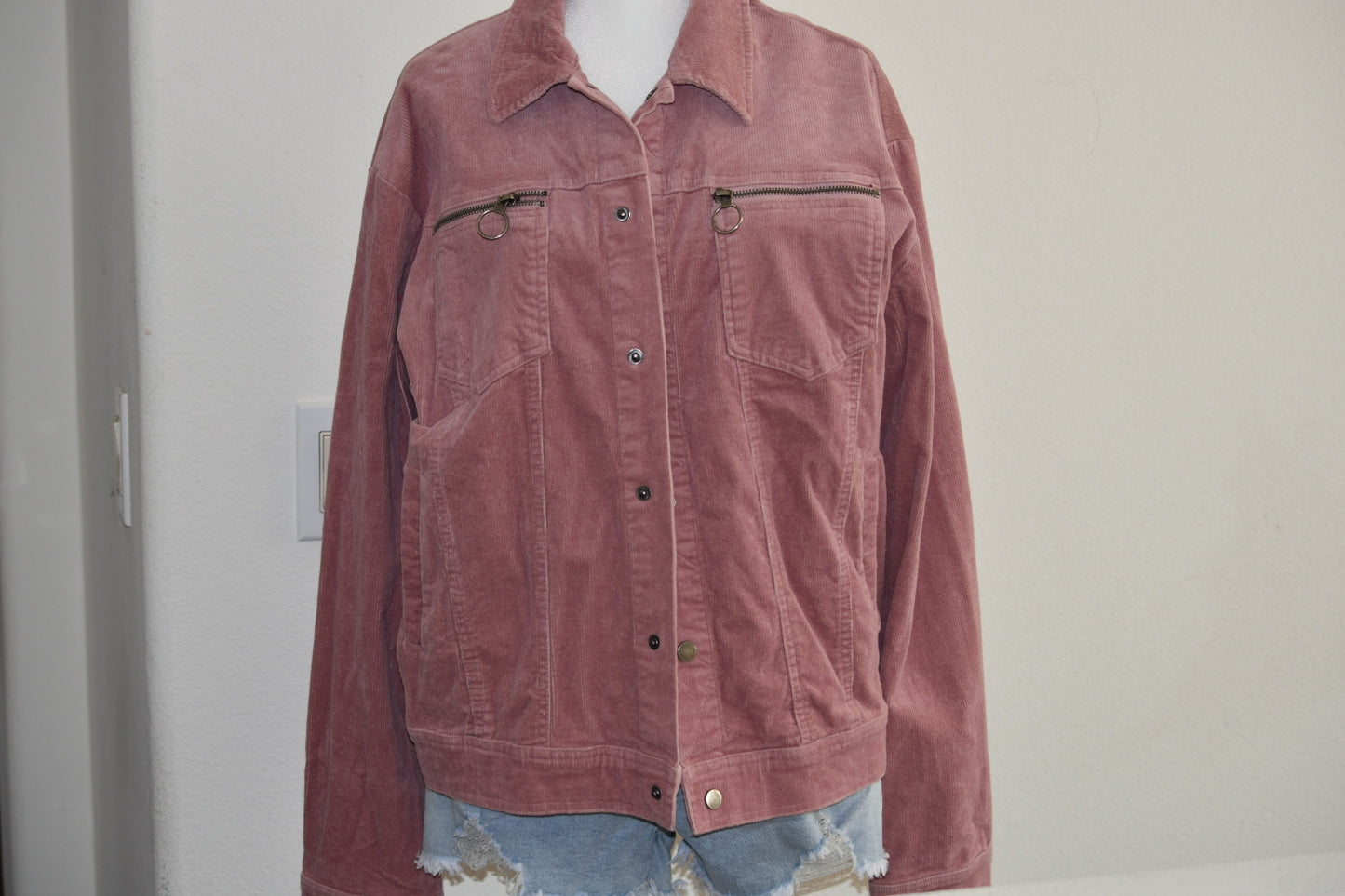 MAUVE CORDUROY JEAN JACKET