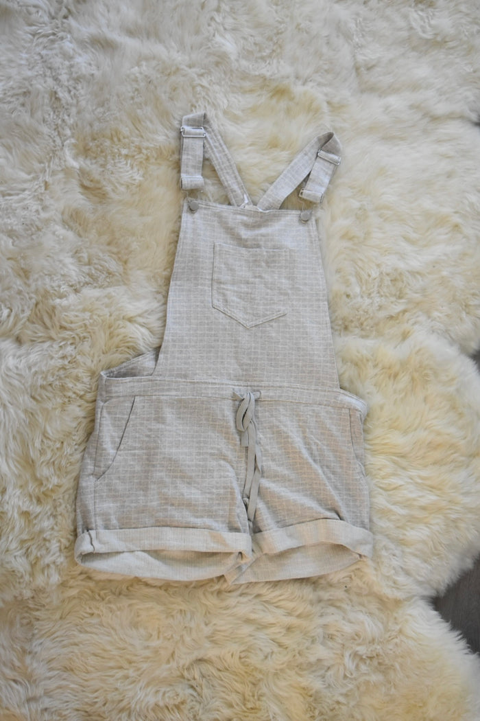 SOFT GRAY PLAID ROMPER