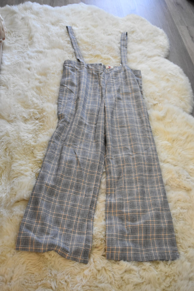 PLAID OVERALL JUMPSUIT