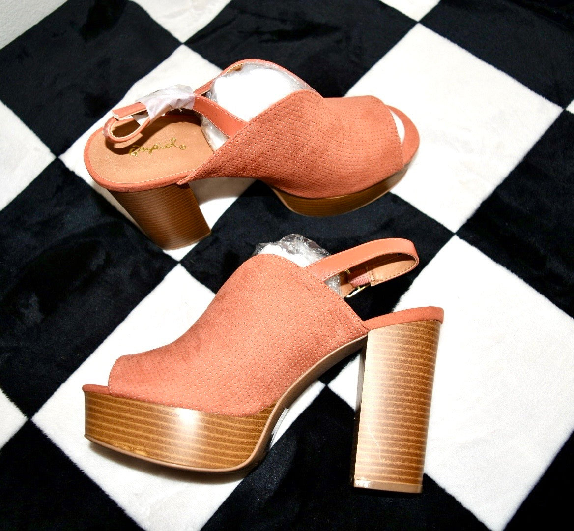 QUPID CORAL OPEN TOE SLING BACK