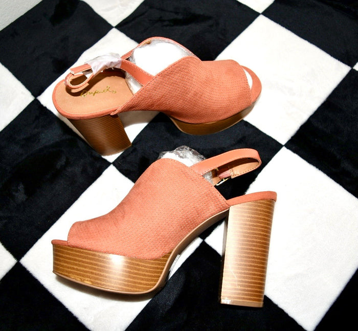 QUPID CORAL OPEN TOE SLING BACK