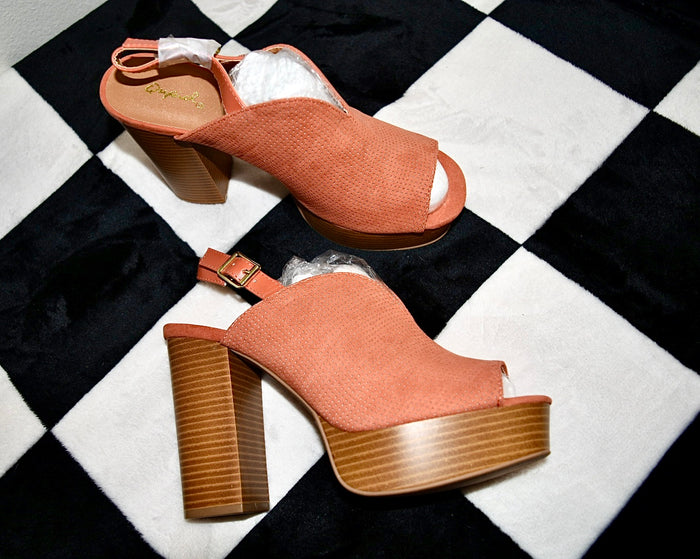 QUPID CORAL OPEN TOE SLING BACK