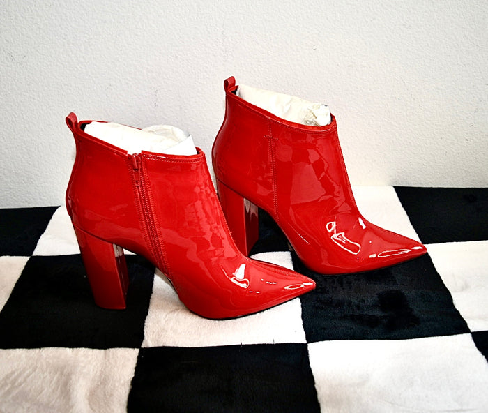 QUPID CHERRY RED BOOTIES