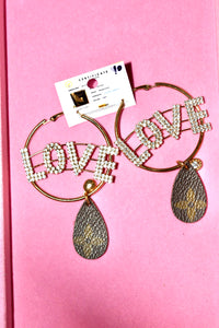 SANDRA LING BLING LOVE LV EARRINGS
