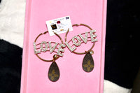 SANDRA LING BLING LOVE LV EARRINGS