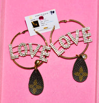 SANDRA LING BLING LOVE LV EARRINGS