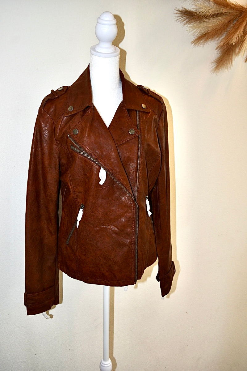 FORNIA FAUX LEATHER JACKET