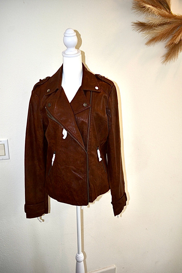 FORNIA FAUX LEATHER JACKET