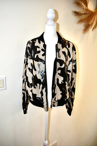 DAVI & DANI CAMO SEQUINS BOMBER JACKETS