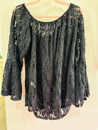T PARTY LACE BELL SLEEVE TOP