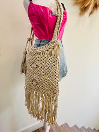 CROCHET FRINGED CROSSBODY BAGS