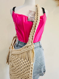 CROCHET FRINGED CROSSBODY BAGS