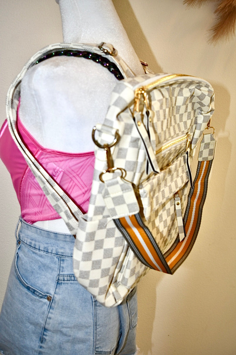 INSPO LV CHECKERED BACKPACK