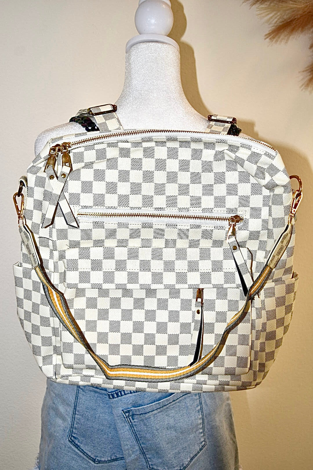 INSPO LV CHECKERED BACKPACK