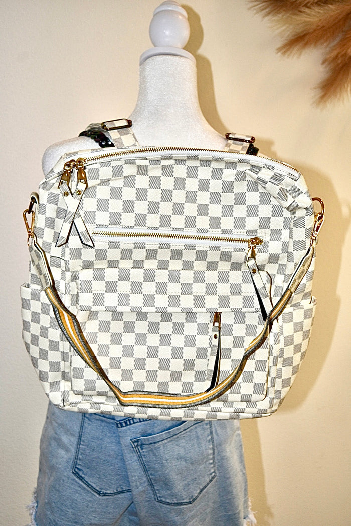 INSPO LV CHECKERED BACKPACK