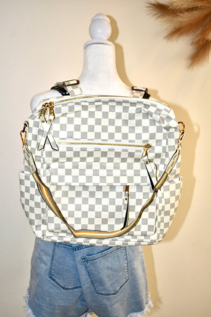 INSPO LV CHECKERED BACKPACK