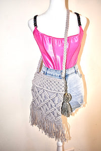 CROCHET FRINGED CROSSBODY BAGS