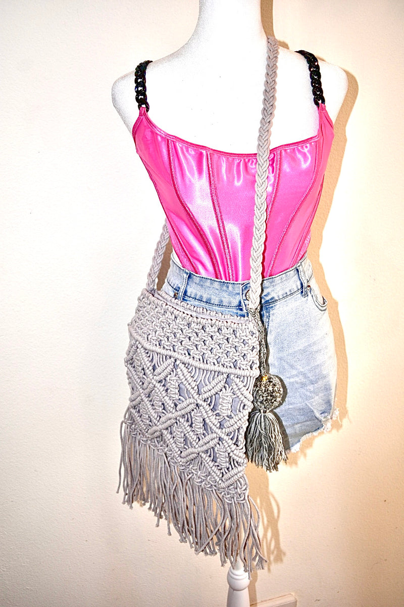CROCHET FRINGED CROSSBODY BAGS