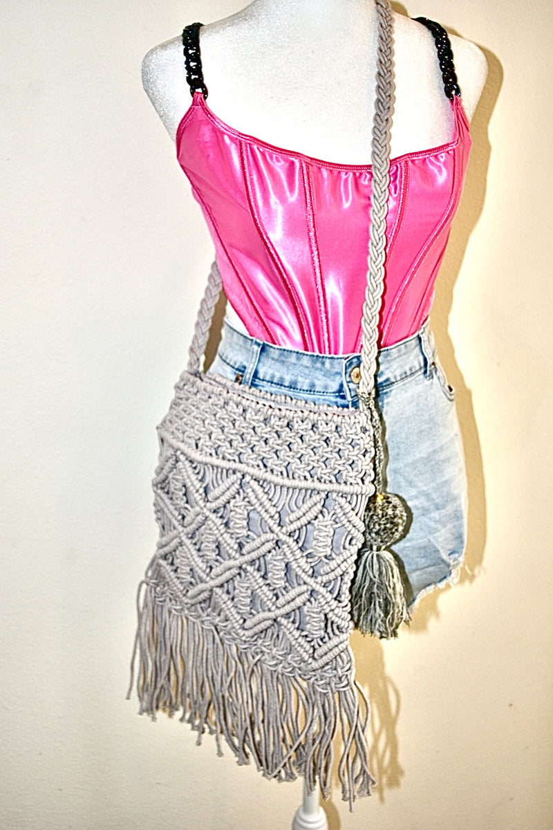 CROCHET FRINGED CROSSBODY BAGS