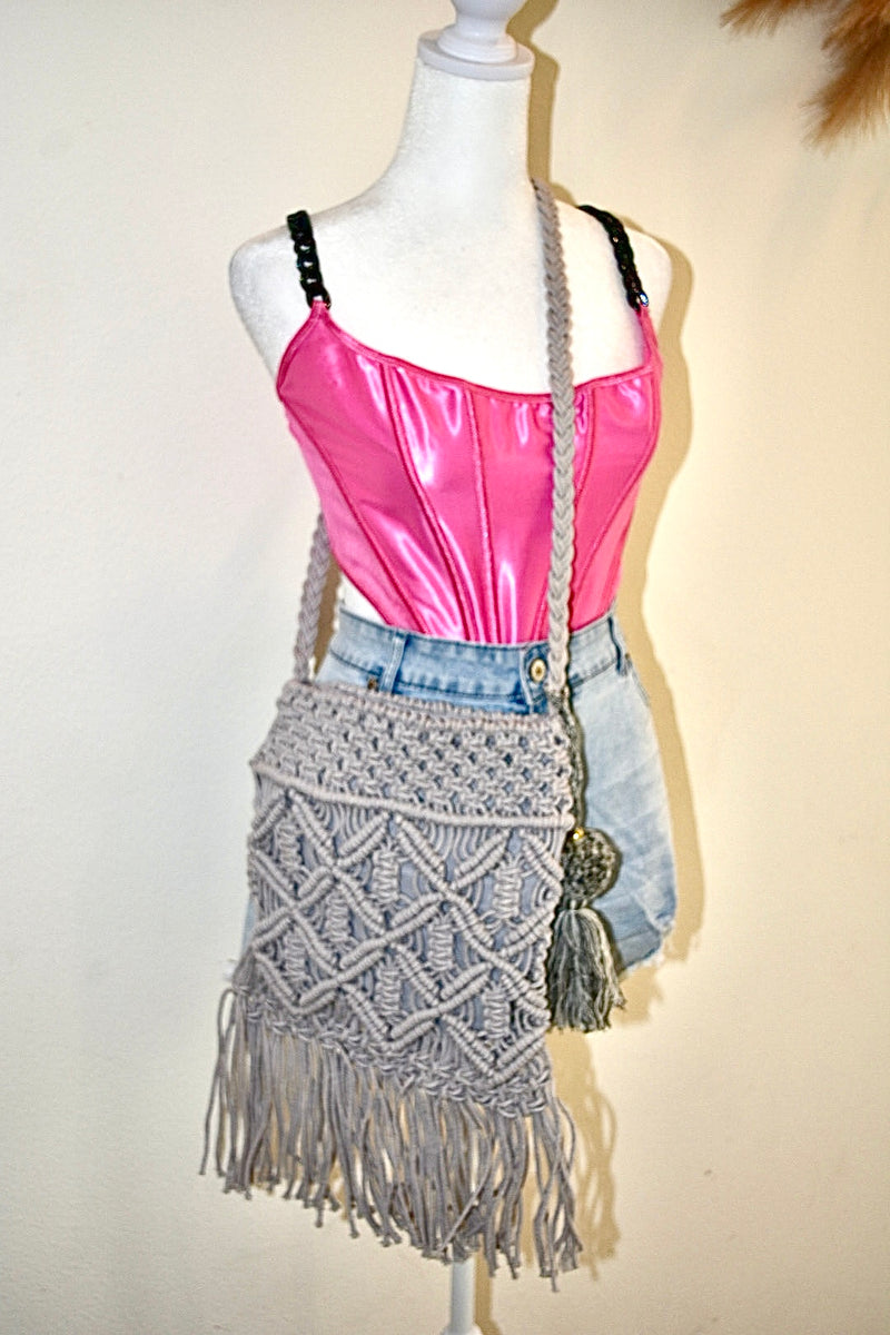 CROCHET FRINGED CROSSBODY BAGS