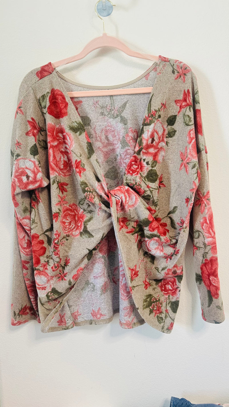 FANTASTIC FAWN ROSE CRISS CROSS BACK TOP
