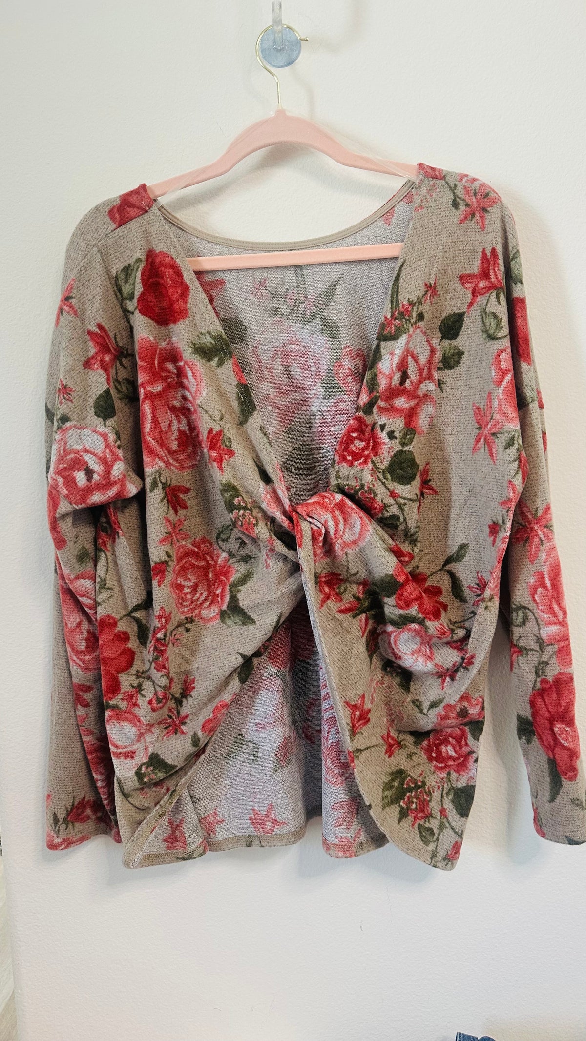 FANTASTIC FAWN ROSE CRISS CROSS BACK TOP