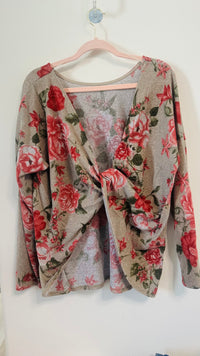 FANTASTIC FAWN ROSE CRISS CROSS BACK TOP