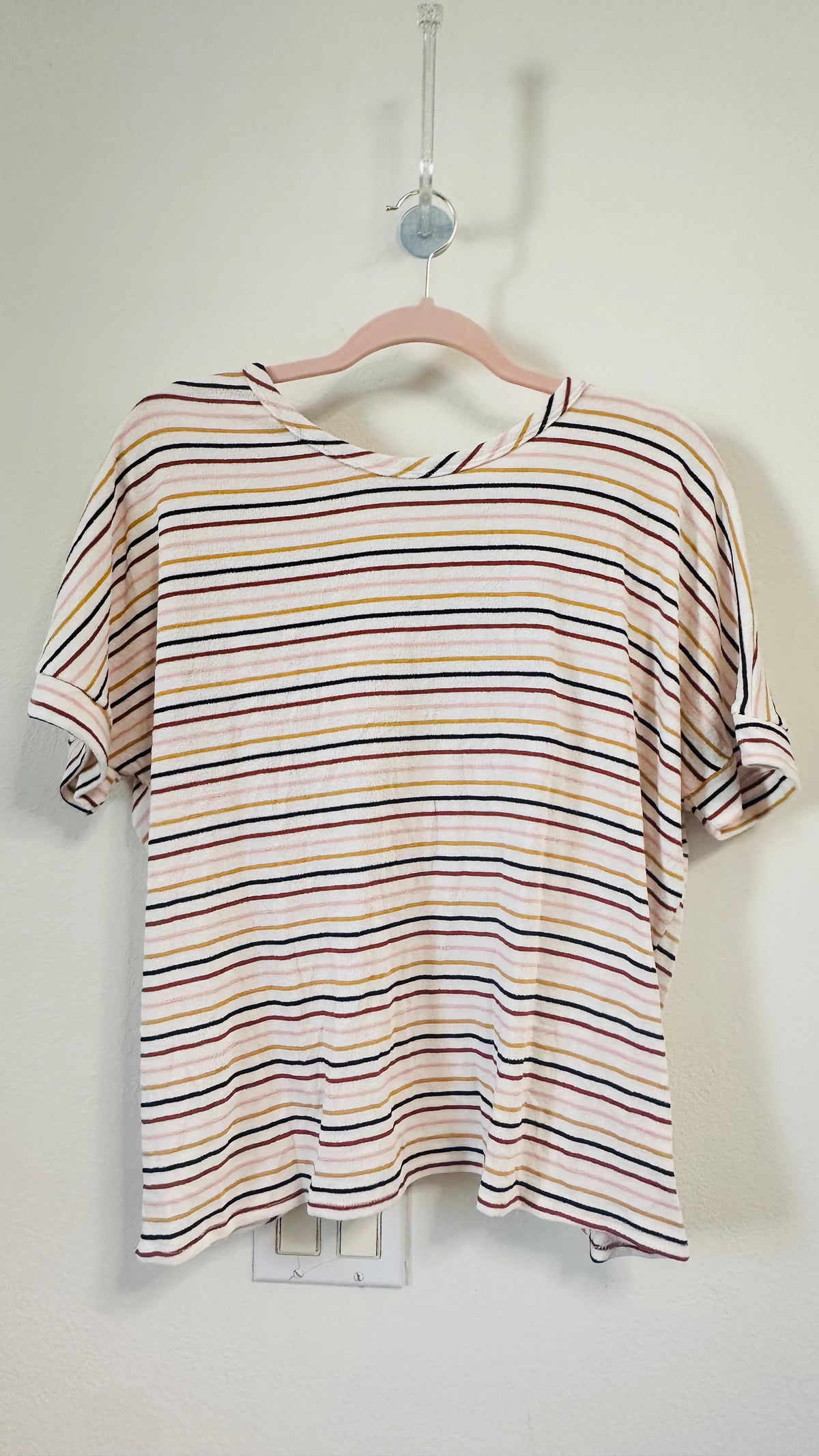 LAZY SUNDAY STRIPED CRISS CROSS BACK TOP